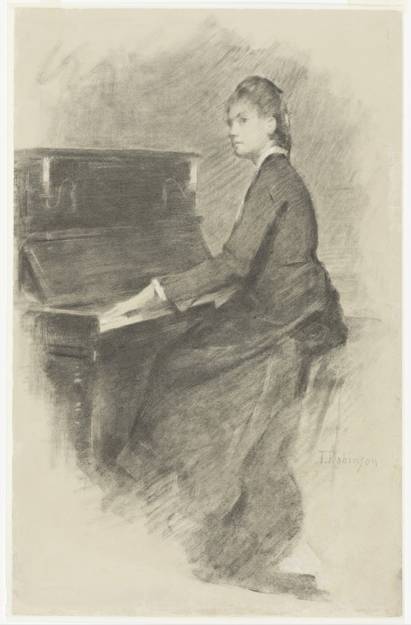 Aan de Piano door Theodore Robinson