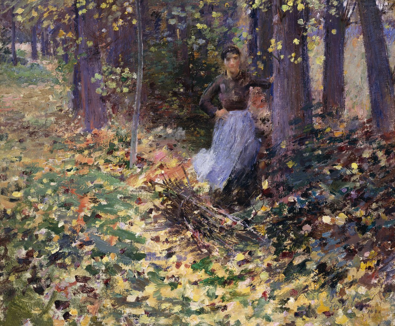 Herfstzonlicht, 1888 door Theodore Robinson