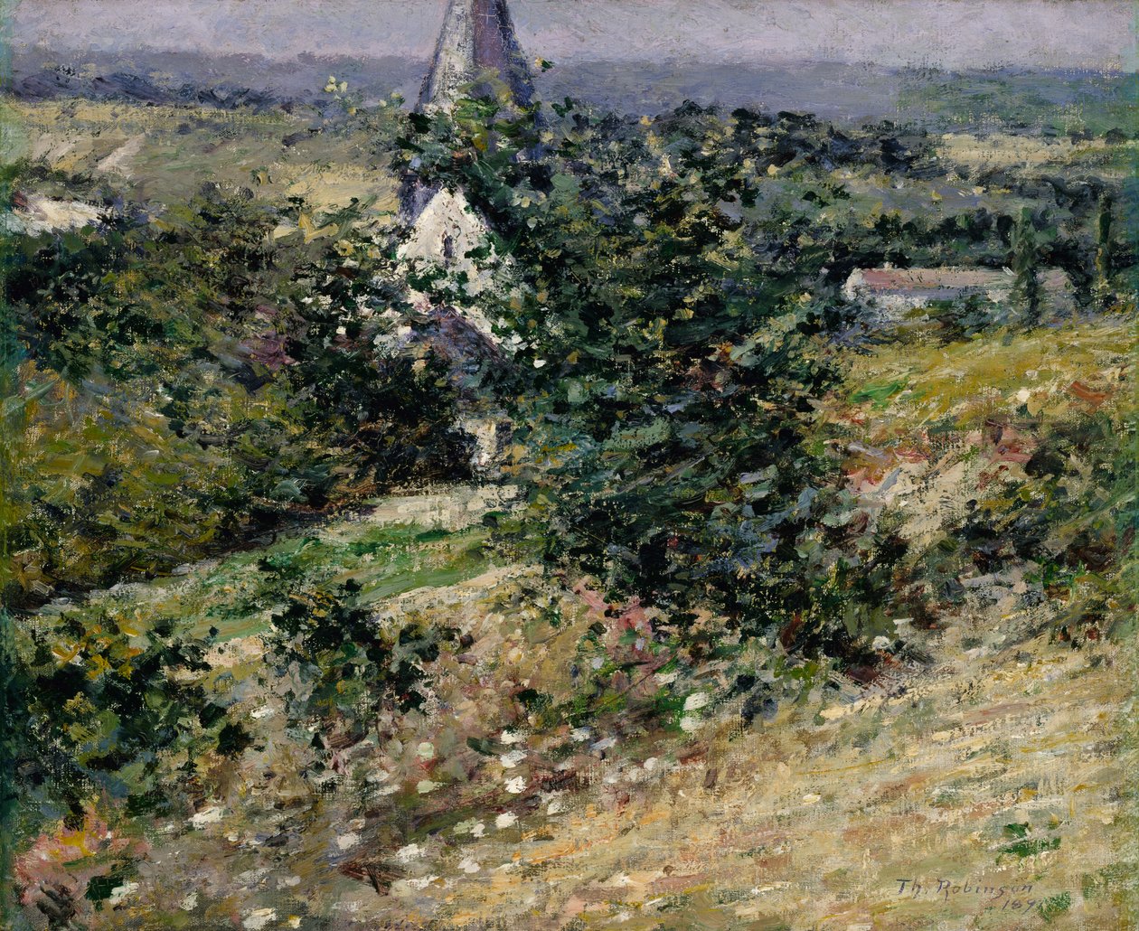 Oude Kerk in Giverny, 1891 door Theodore Robinson