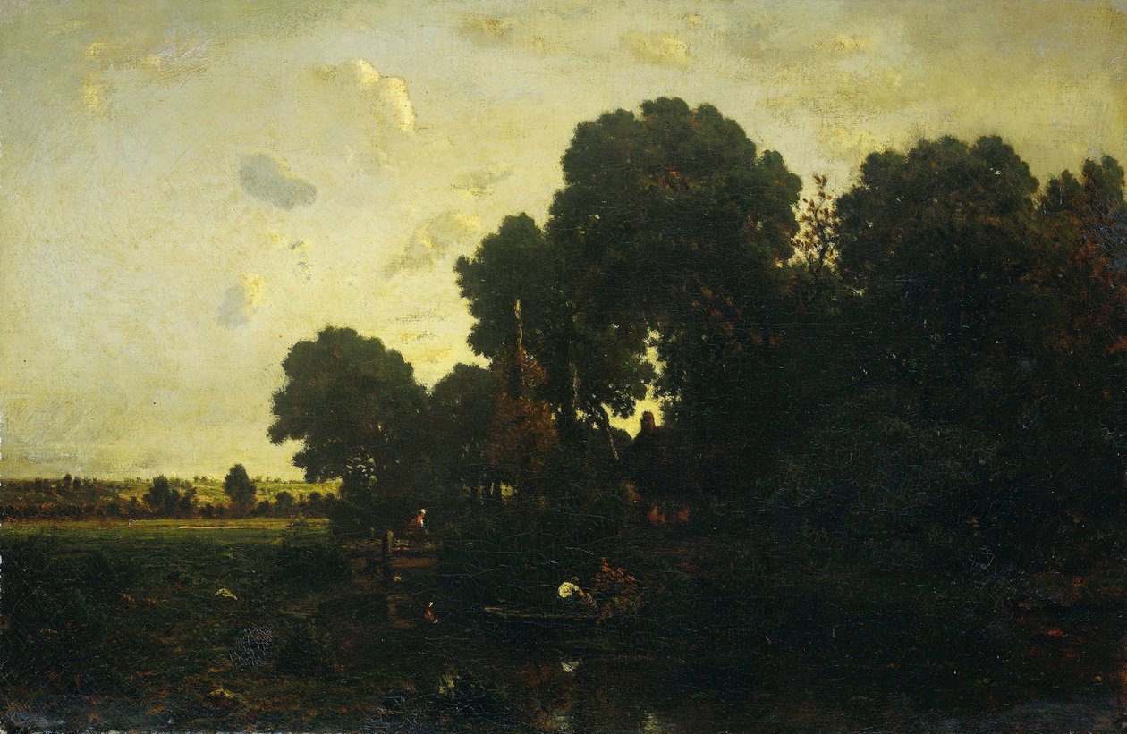 Avondschemering door Theodore Rousseau
