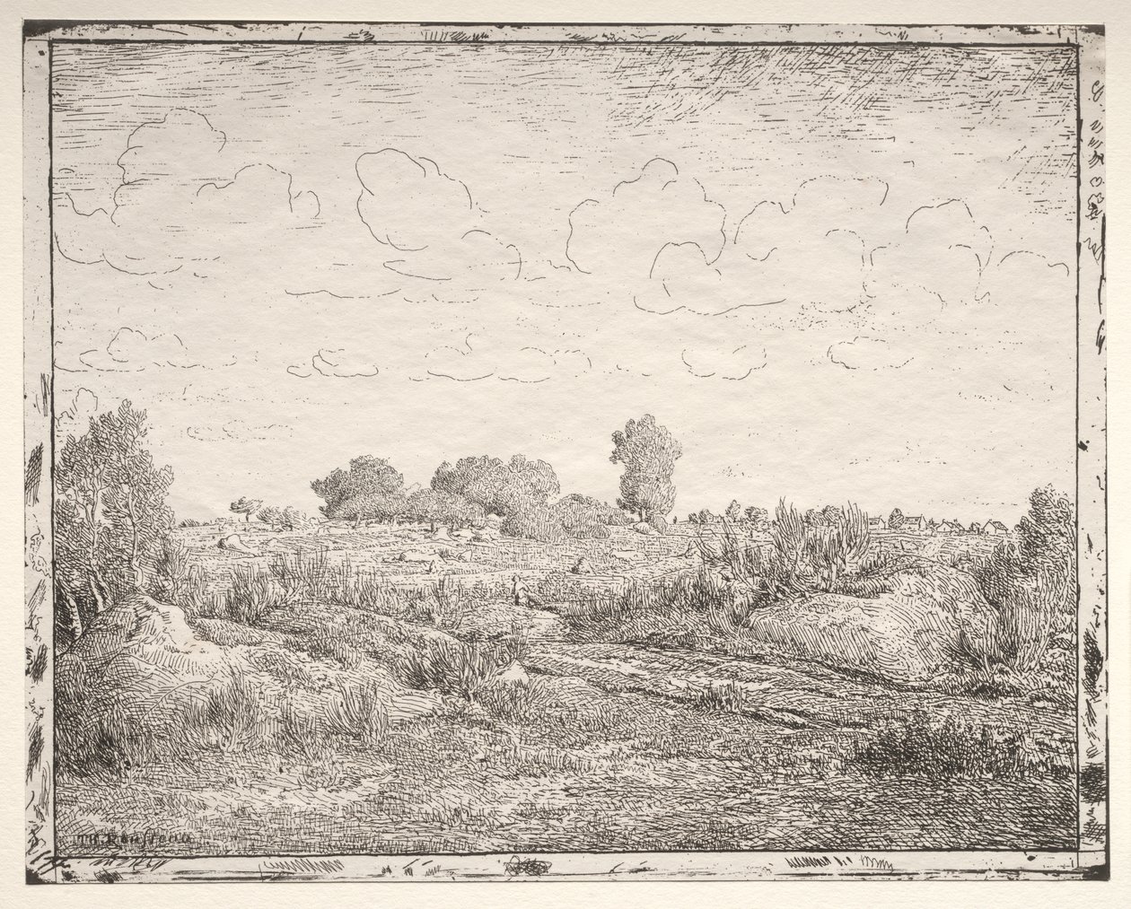 La Plaine de la Plante à Biau door Theodore Rousseau