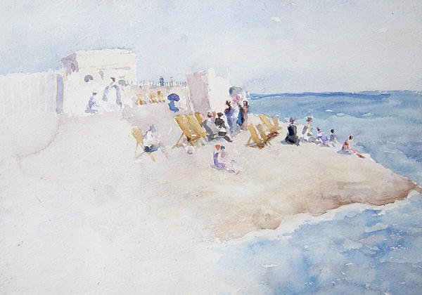 Badstation in St. Leonards-on-Sea door Theodore Roussel