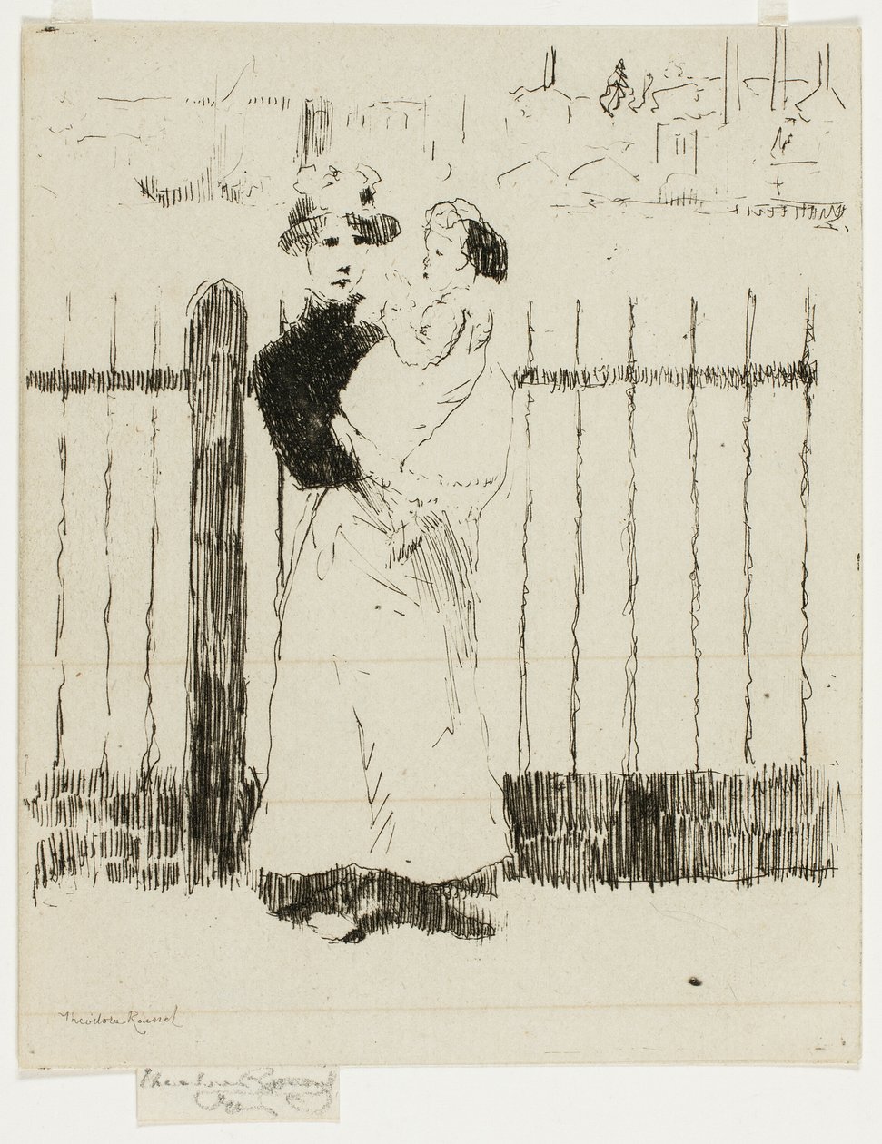 Emma en haar baby, Chelsea Embankment door Theodore Roussel