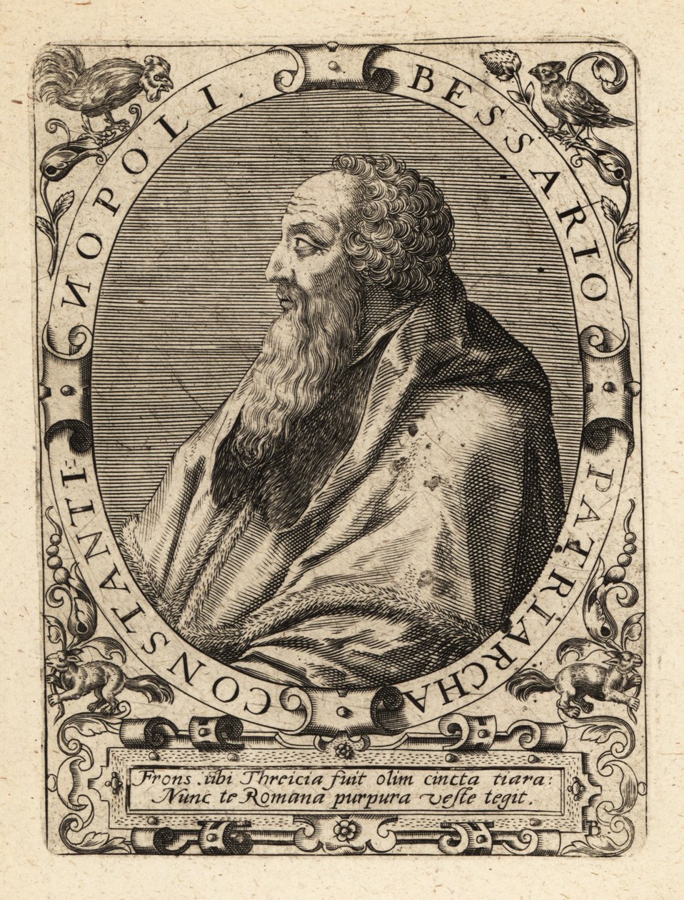 Basilios Bessarion, patriarch van Constantinopel door Theodore de Bry