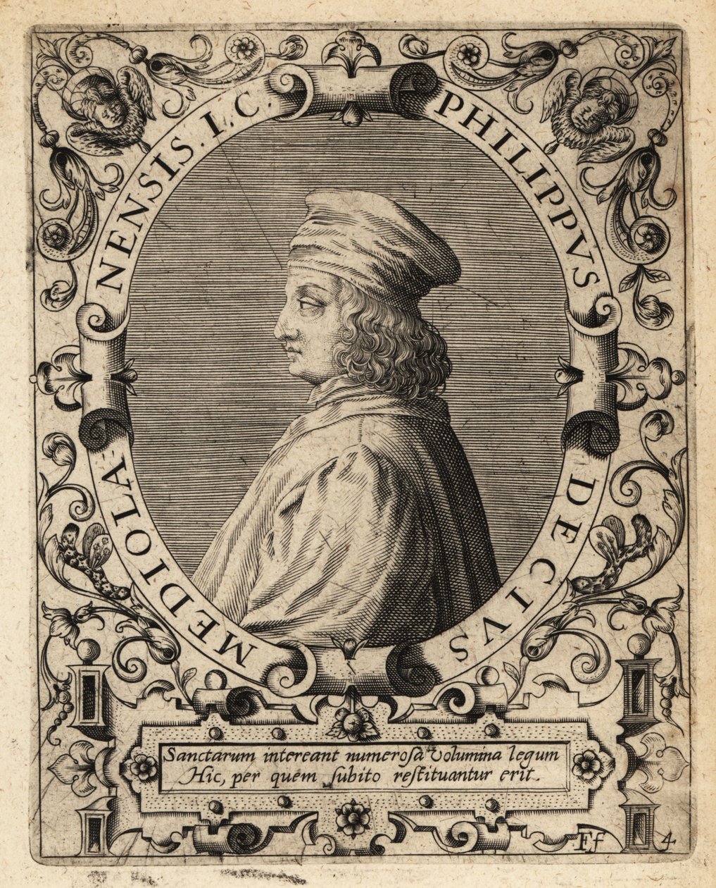 Filippo Decio door Theodore de Bry