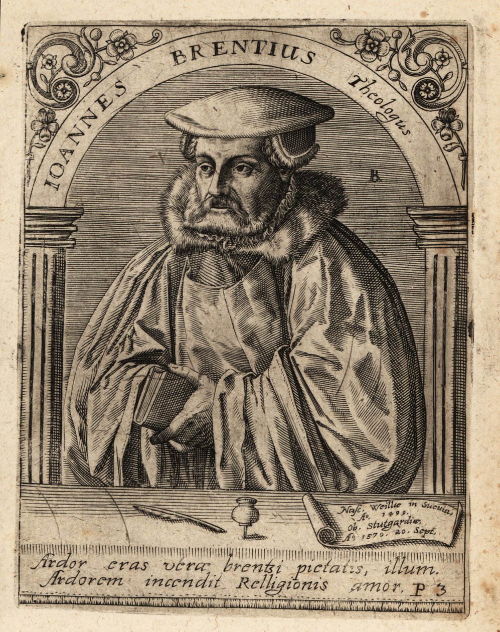 Johann Brenz door Theodore de Bry