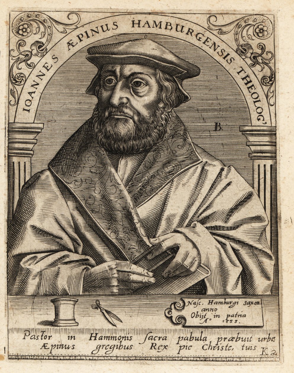 Johannes Aepinus door Theodore de Bry