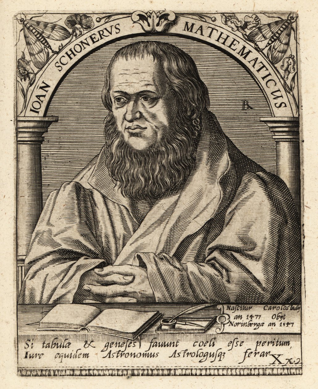 Johannes Schoner, Duitse polymath door Theodore de Bry