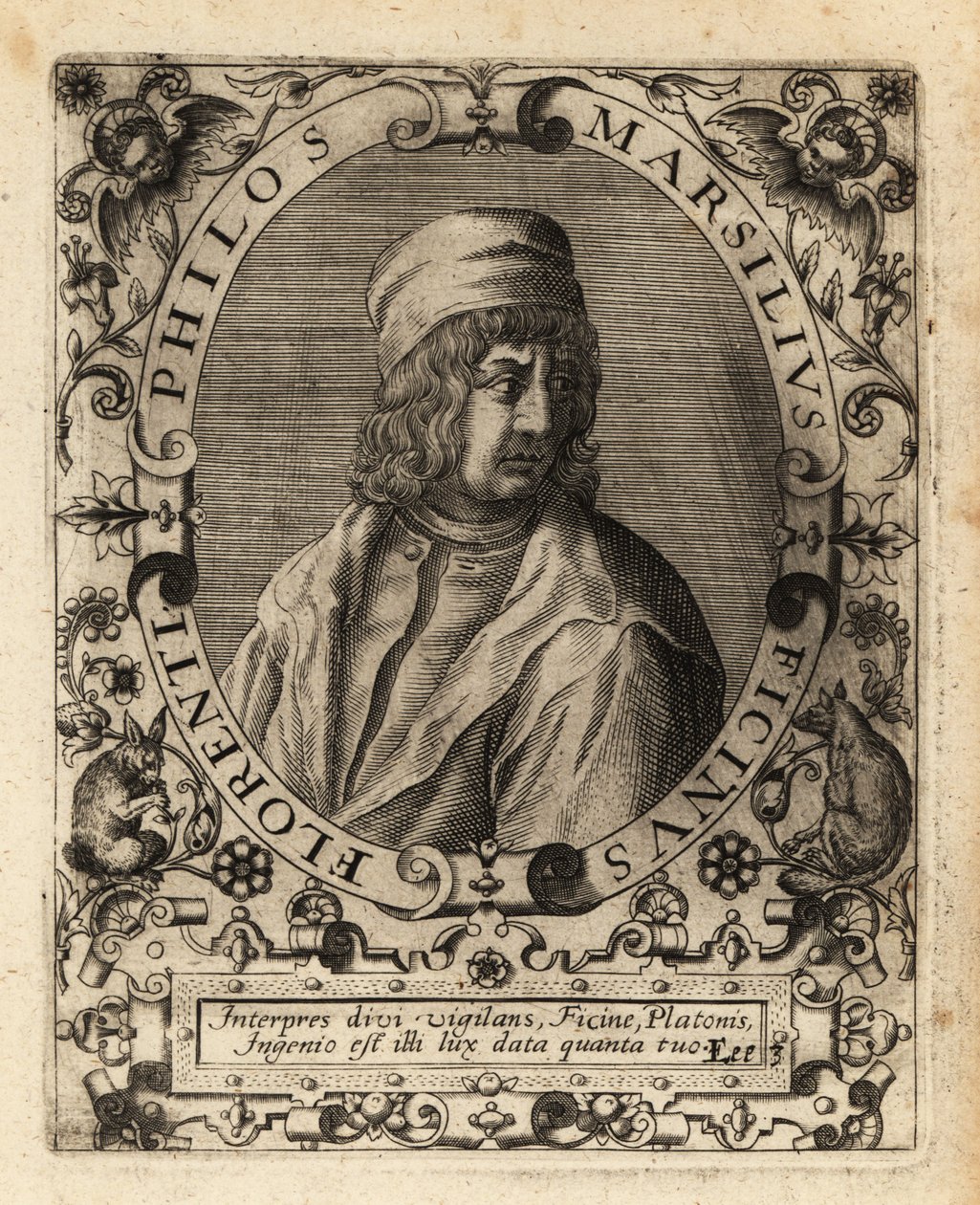 Marsilio Ficino door Theodore de Bry