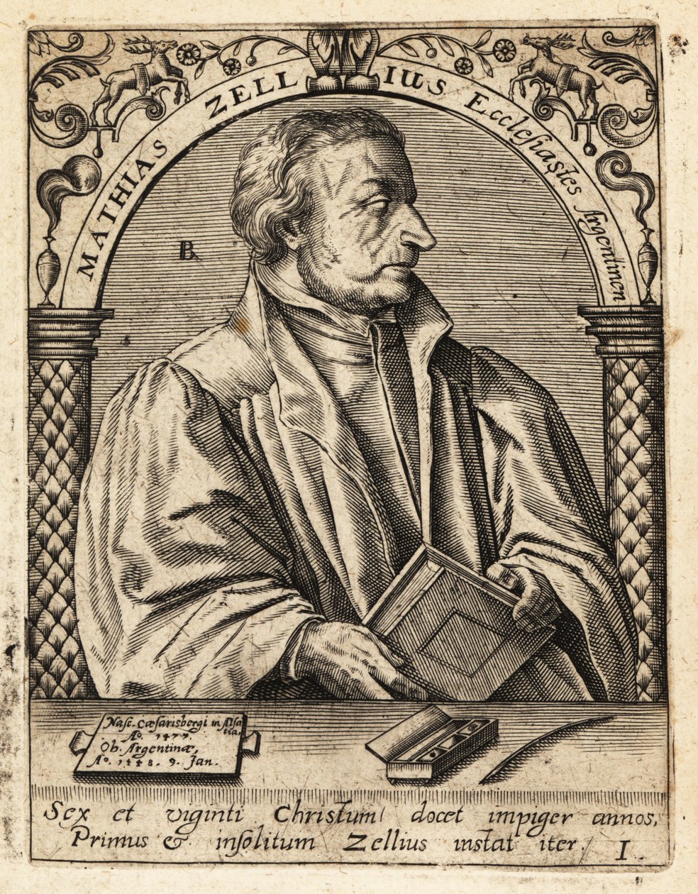 Matthäus Zell door Theodore de Bry