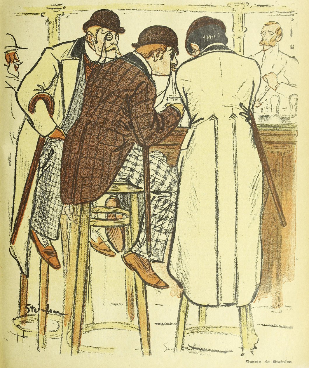 Aan de bar, uit Gil Blas Illustre, uitgegeven 1899 door Théophile Alexandre Steinlen
