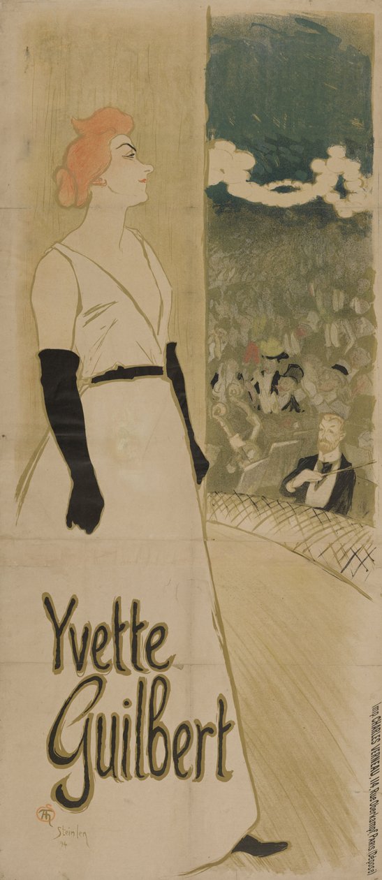 Yvette Guilbert Ambassadeurs, 1894 door Théophile Alexandre Steinlen
