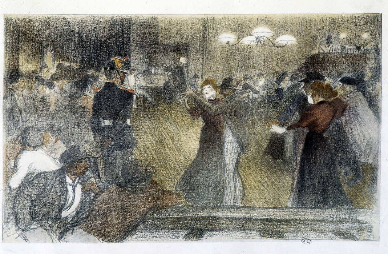 Bal - tekening door Steinlen door Théophile Alexandre Steinlen
