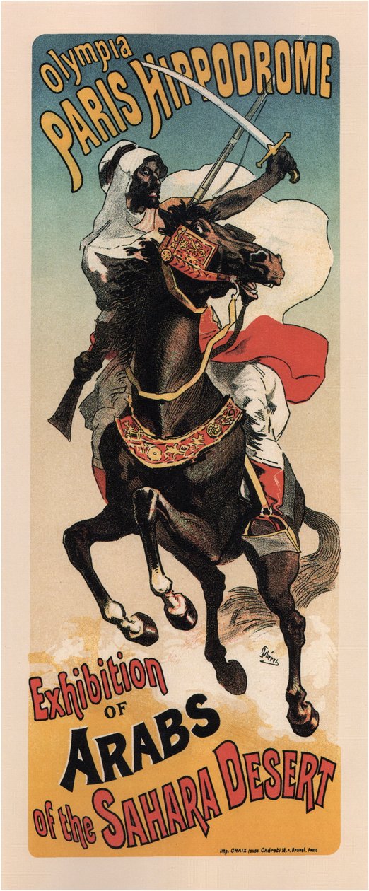 Olympia Parijs Hippodroom: Tentoonstelling van Arabieren door Théophile Alexandre Steinlen