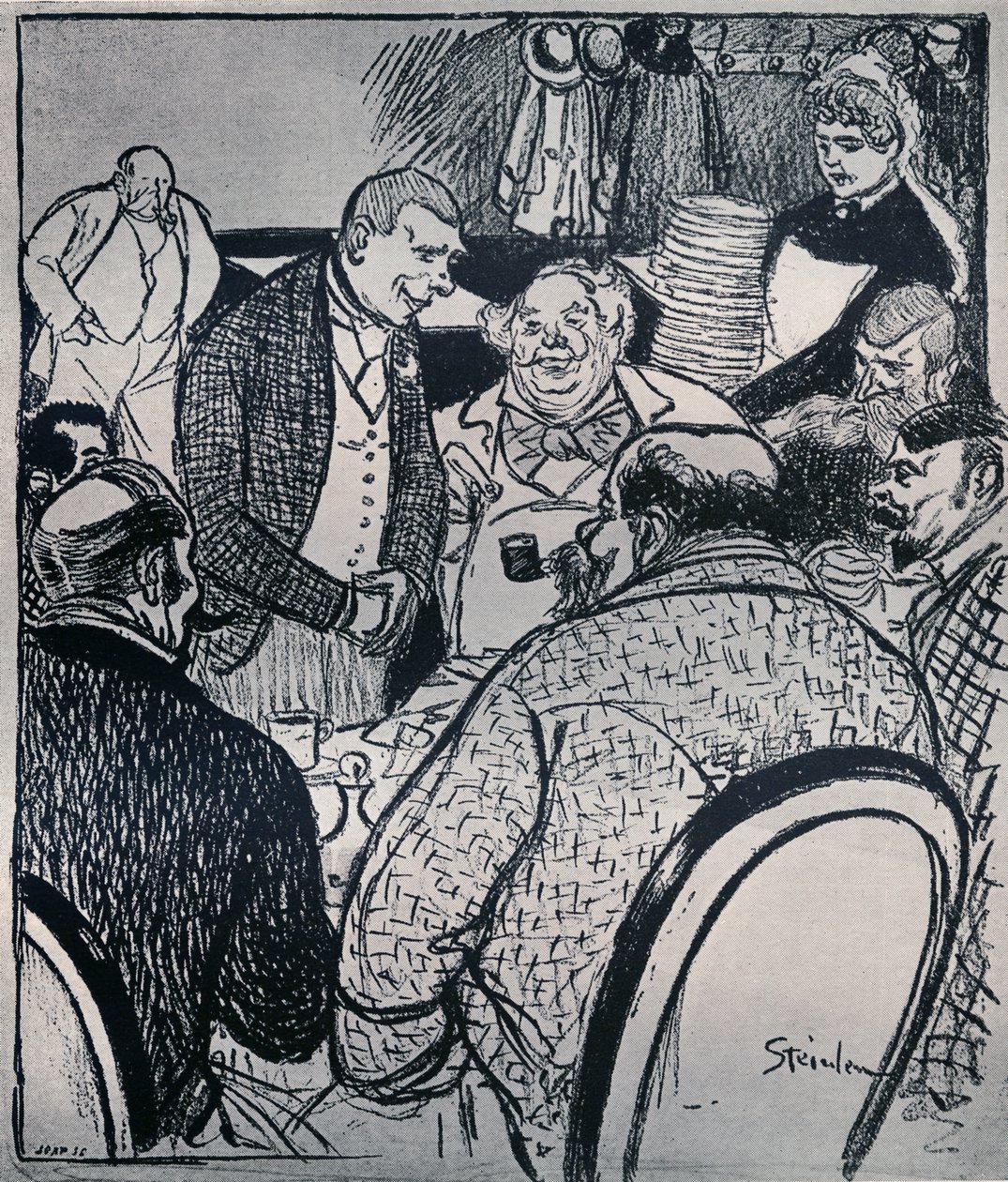 Parijs café scène door Théophile Alexandre Steinlen