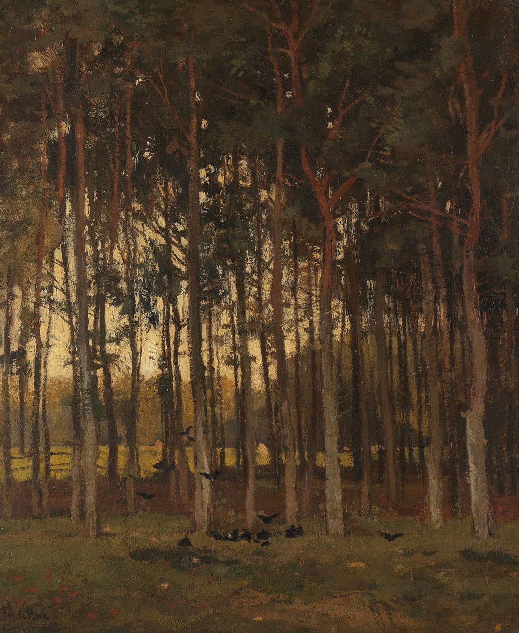 Uitzicht in het bos door Theophile de Bock
