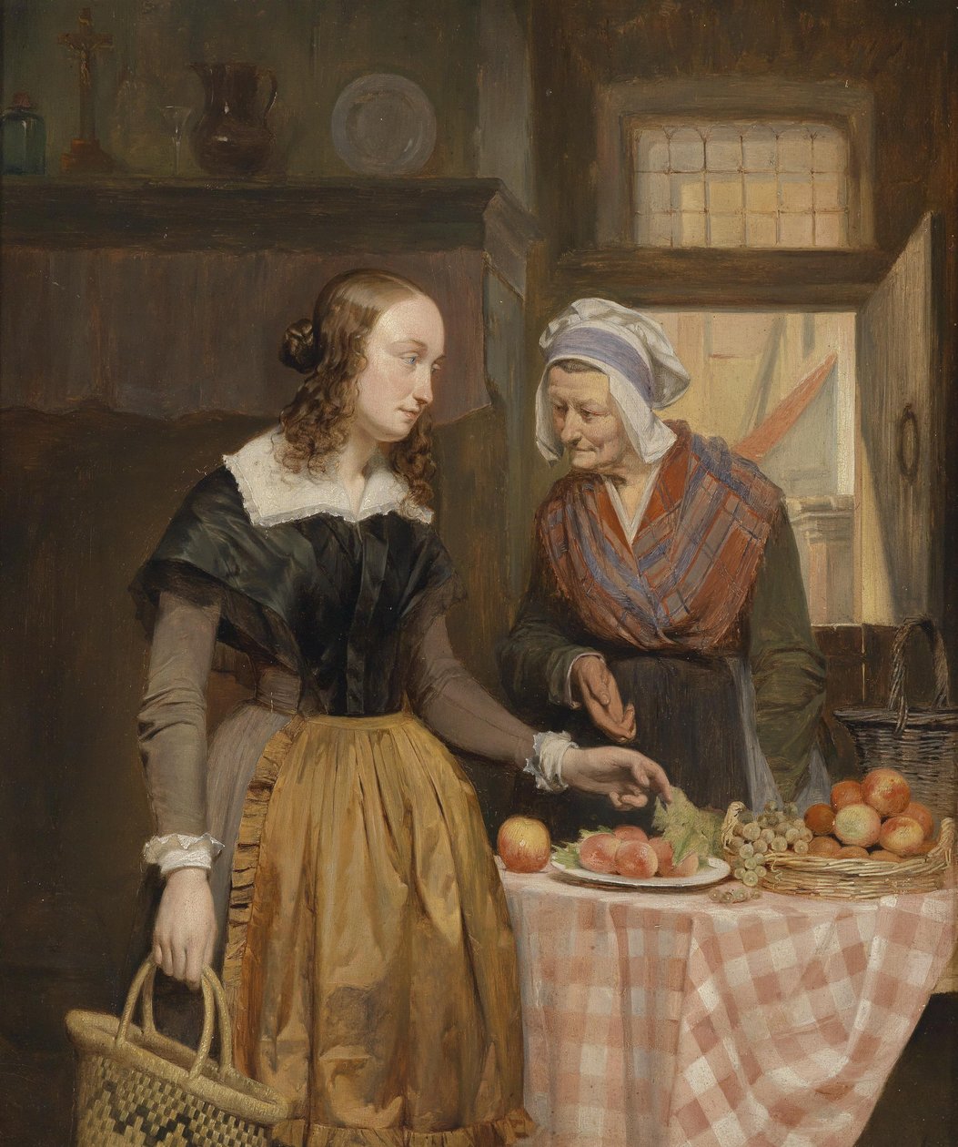 De Fruitverkoopster door Theodore Joseph Canneel