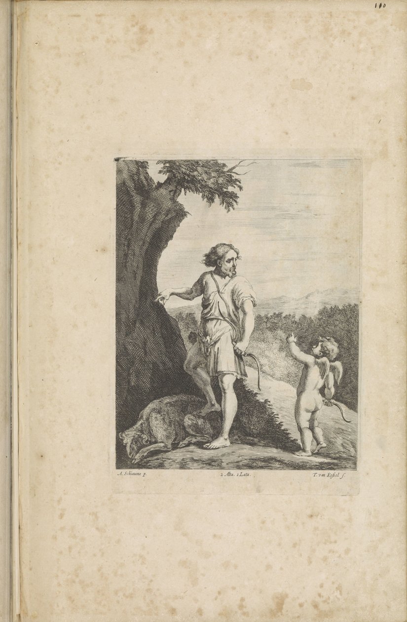 Apollo en Amor door Théodorus van Kessel