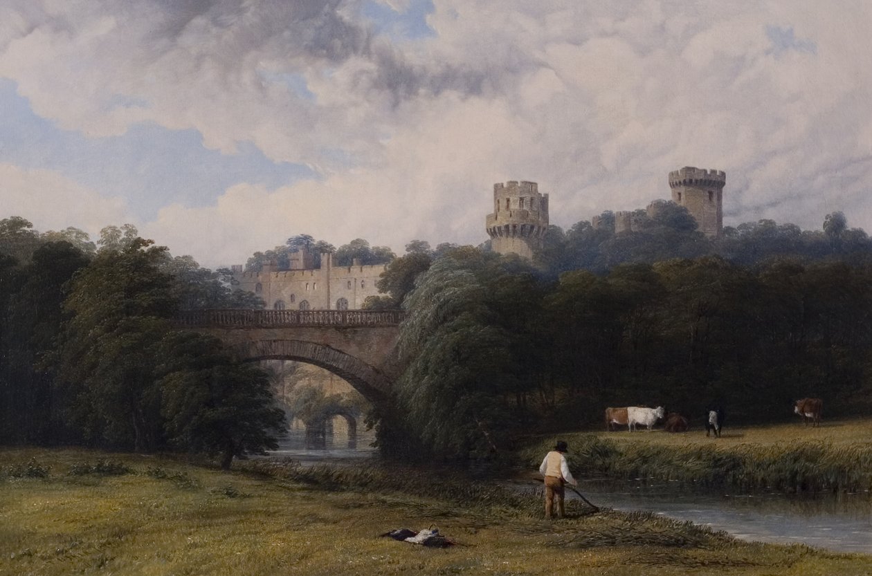Warwick Castle, vanaf de rivier, 1842 door Thomas Baker