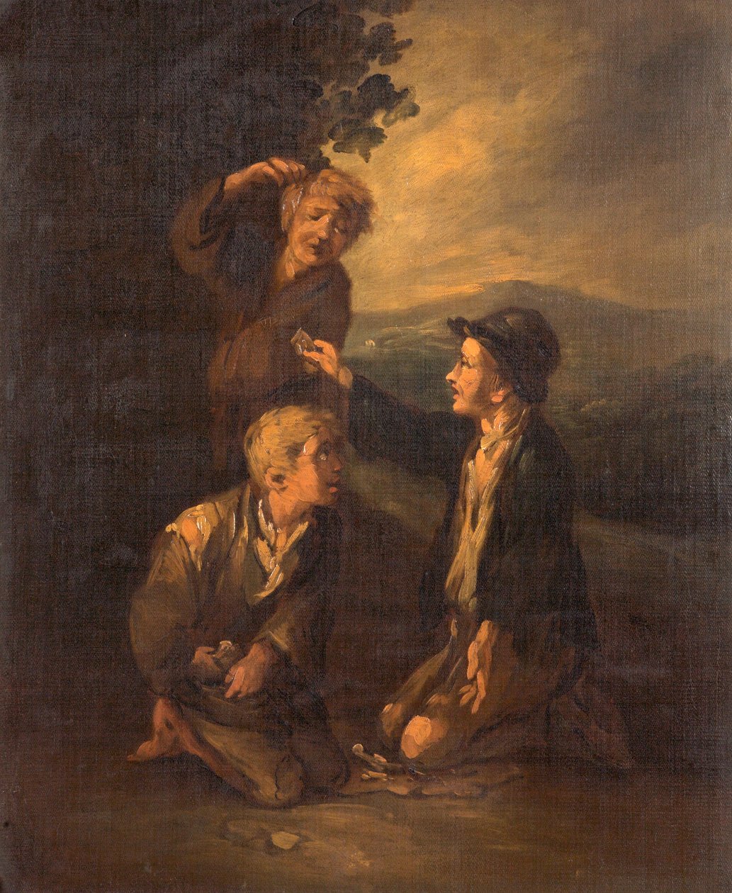 Jongens die knokkelbeentjes spelen door Thomas Barker of Bath