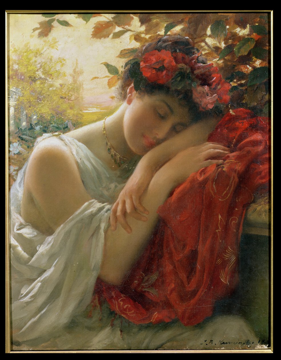 Dromende Vrouw door Thomas Benjamin Kennington