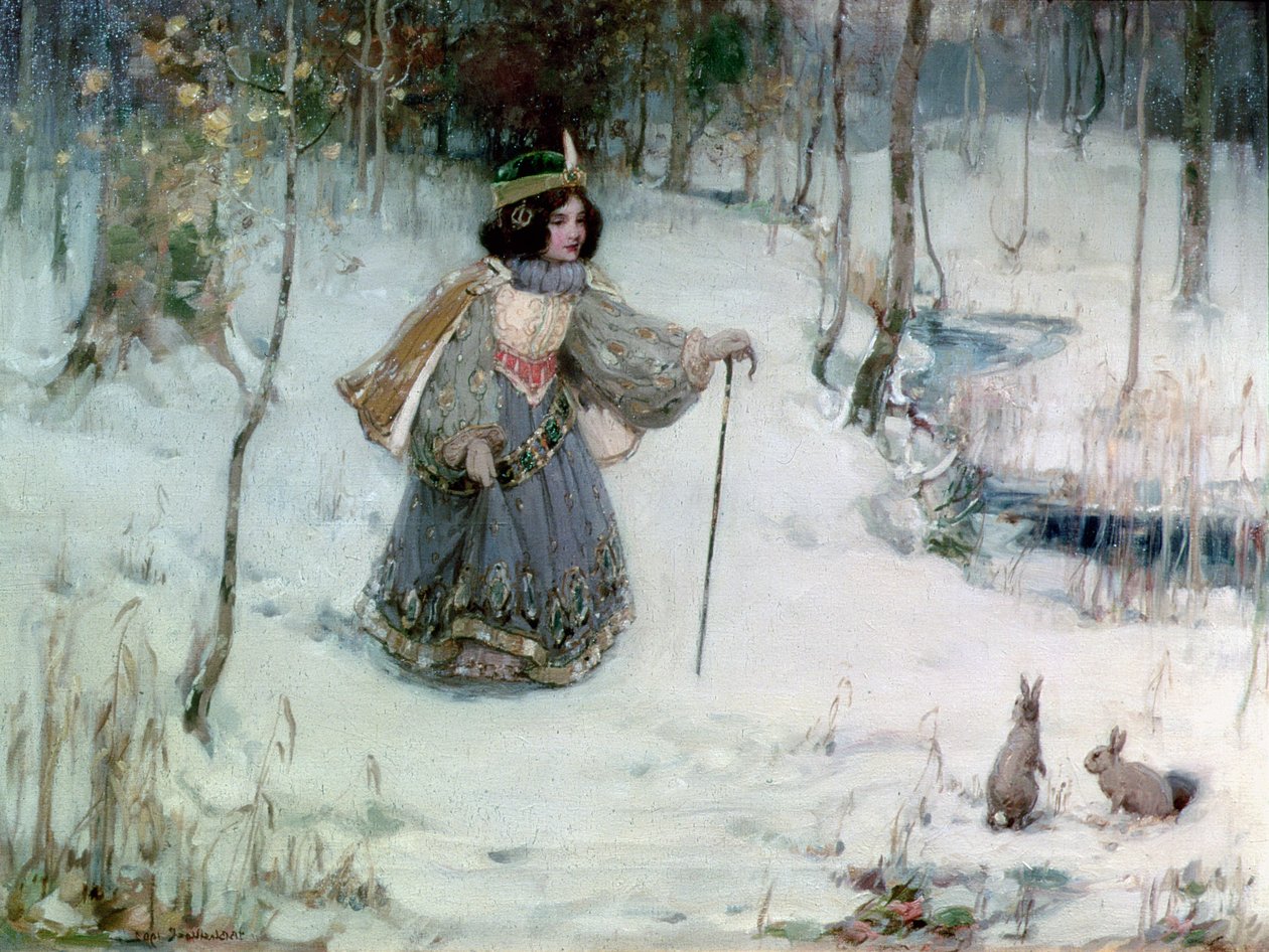 Sneeuwwitje bij het Huis van de Zeven Dwergen, 1902 door Thomas Blacklock