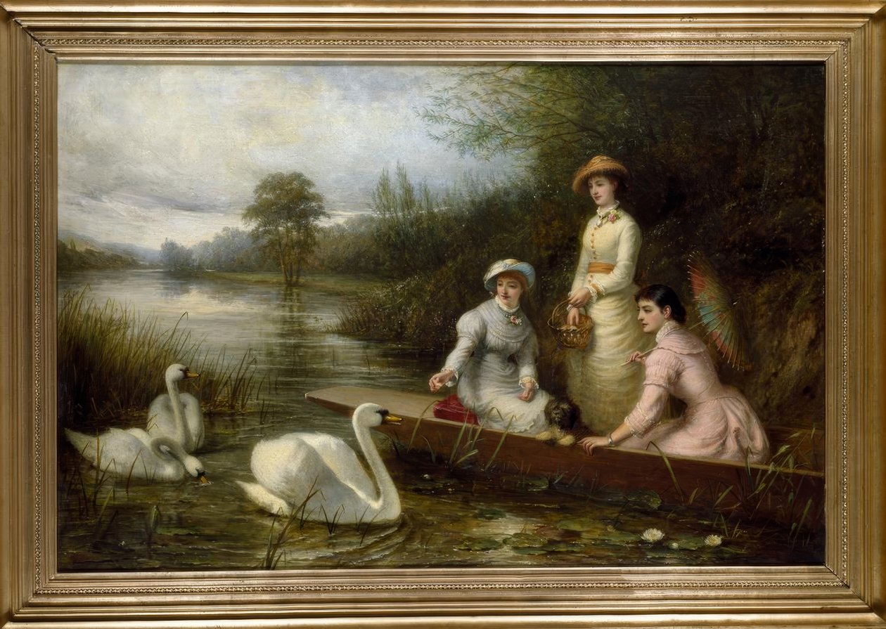 Thomas Brooks, Huisdieren van onze rivier / Schilderij, 1882 door Thomas Brooks
