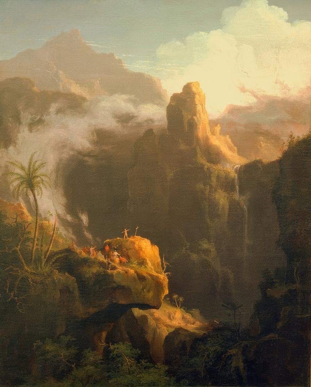 Landschapscompositie, St. Johannes in de wildernis door Thomas Cole
