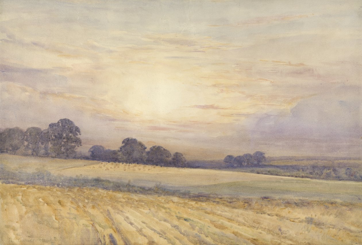 Landschap bij zonsondergang, ca. 1891 door Thomas Collier