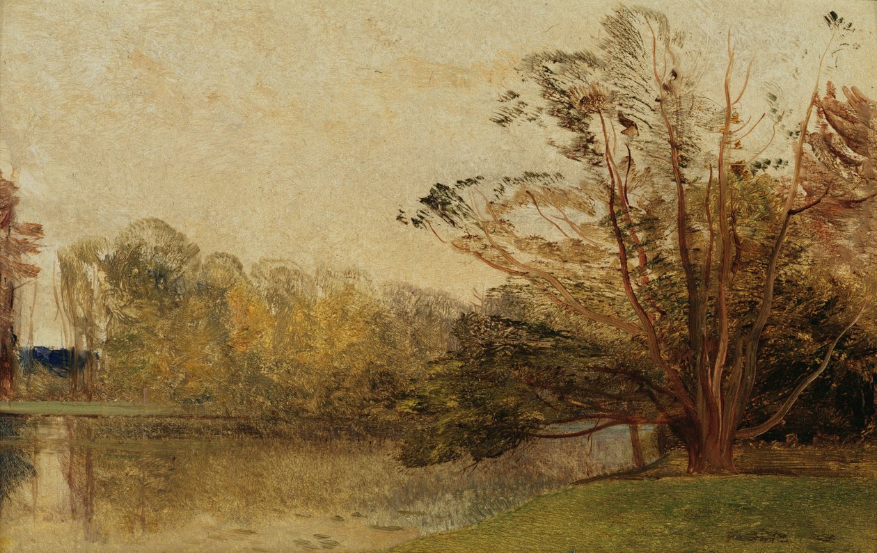 Uitzicht in Painshill Park, Surrey door Thomas Creswick