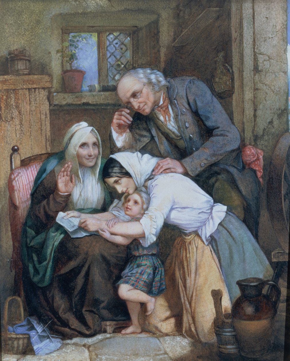 Goed nieuws, 1863 door Thomas Faed