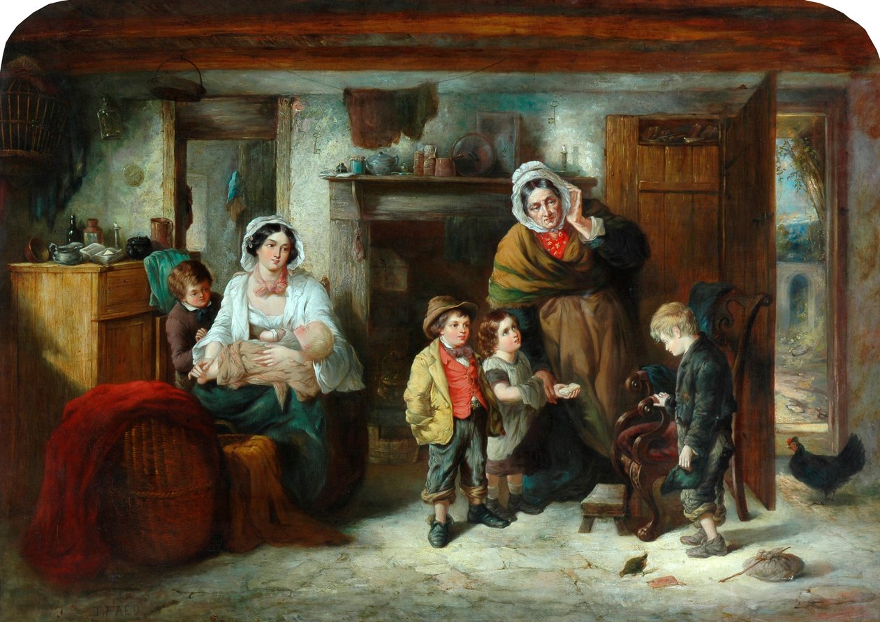 Het moederloze kind, 1851-93 door Thomas Faed