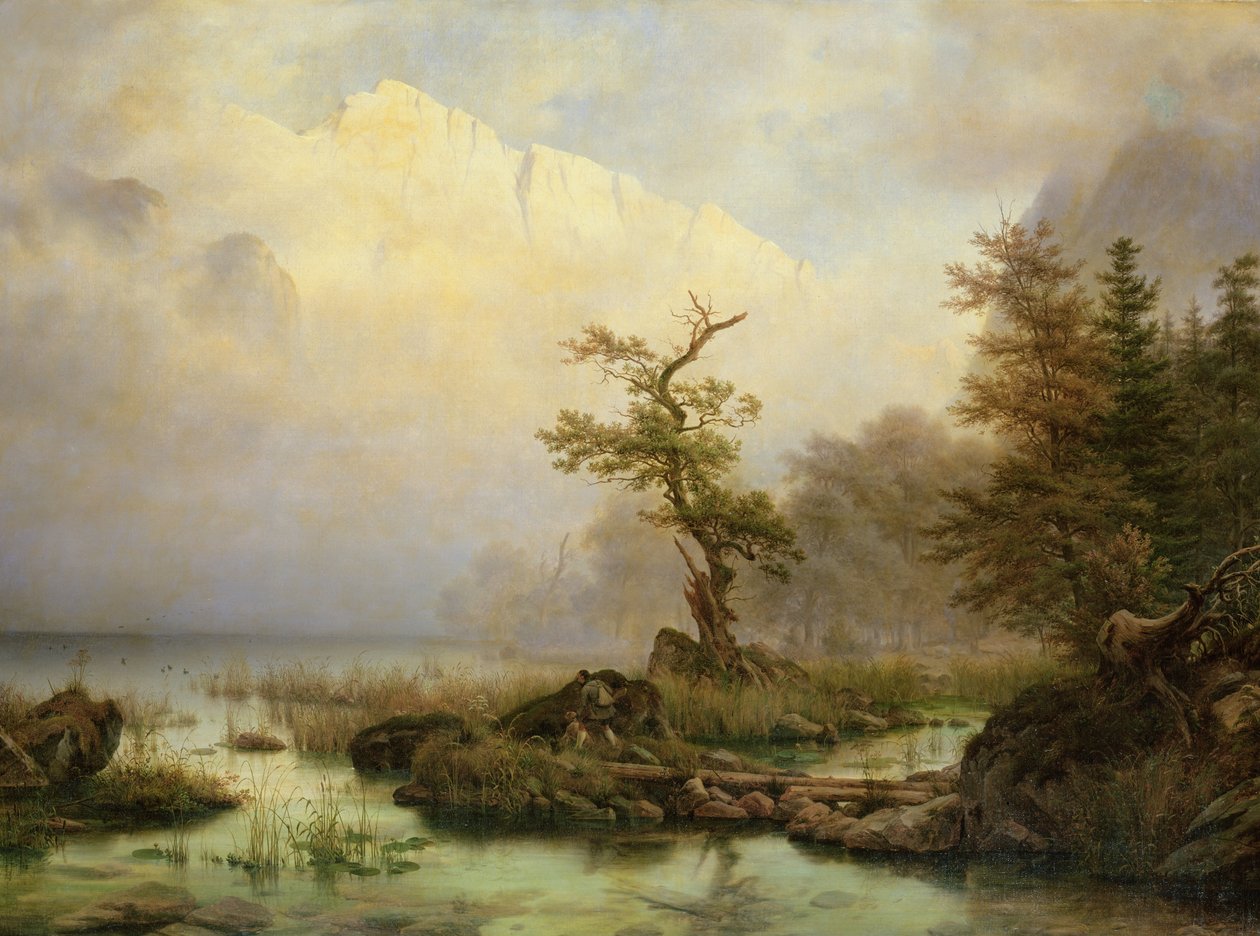 Een Herfstochtend bij de Königssee, 1835 door Thomas Fearnley