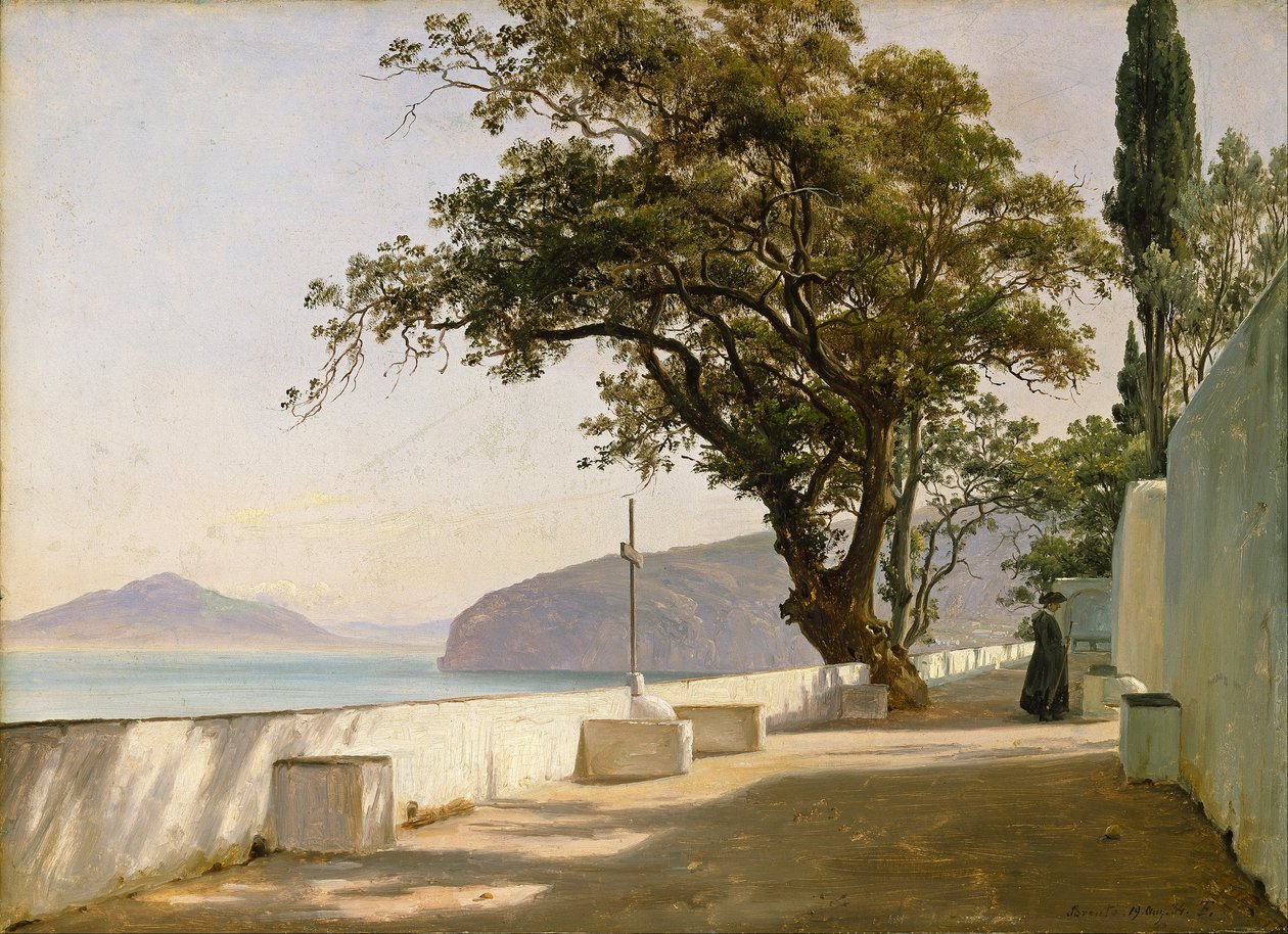 Terras met eik, Sorrento door Thomas Fearnley