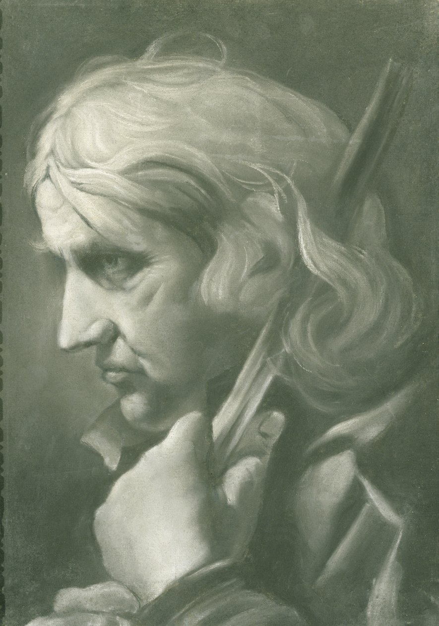Een man leunend op een staf, ca. 1760 door Thomas Frye