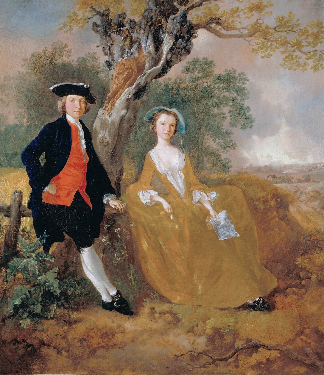 Een paar in een landschap door Thomas Gainsborough