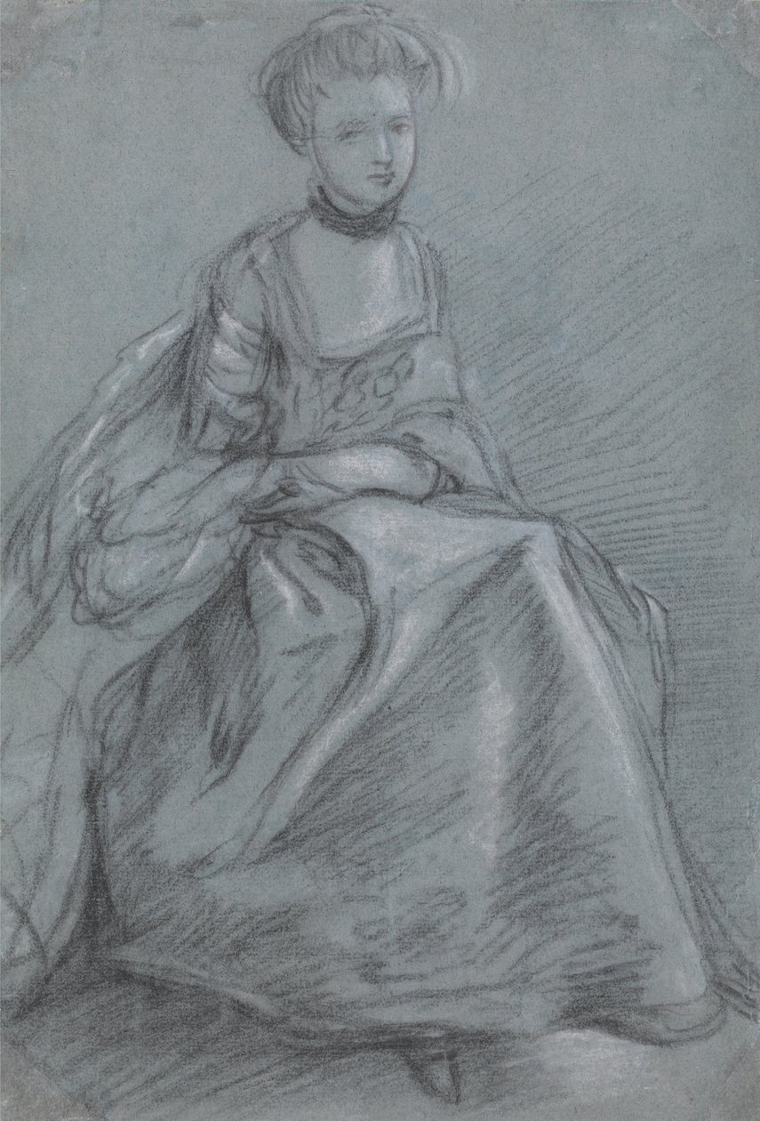 Een zittende vrouw door Thomas Gainsborough