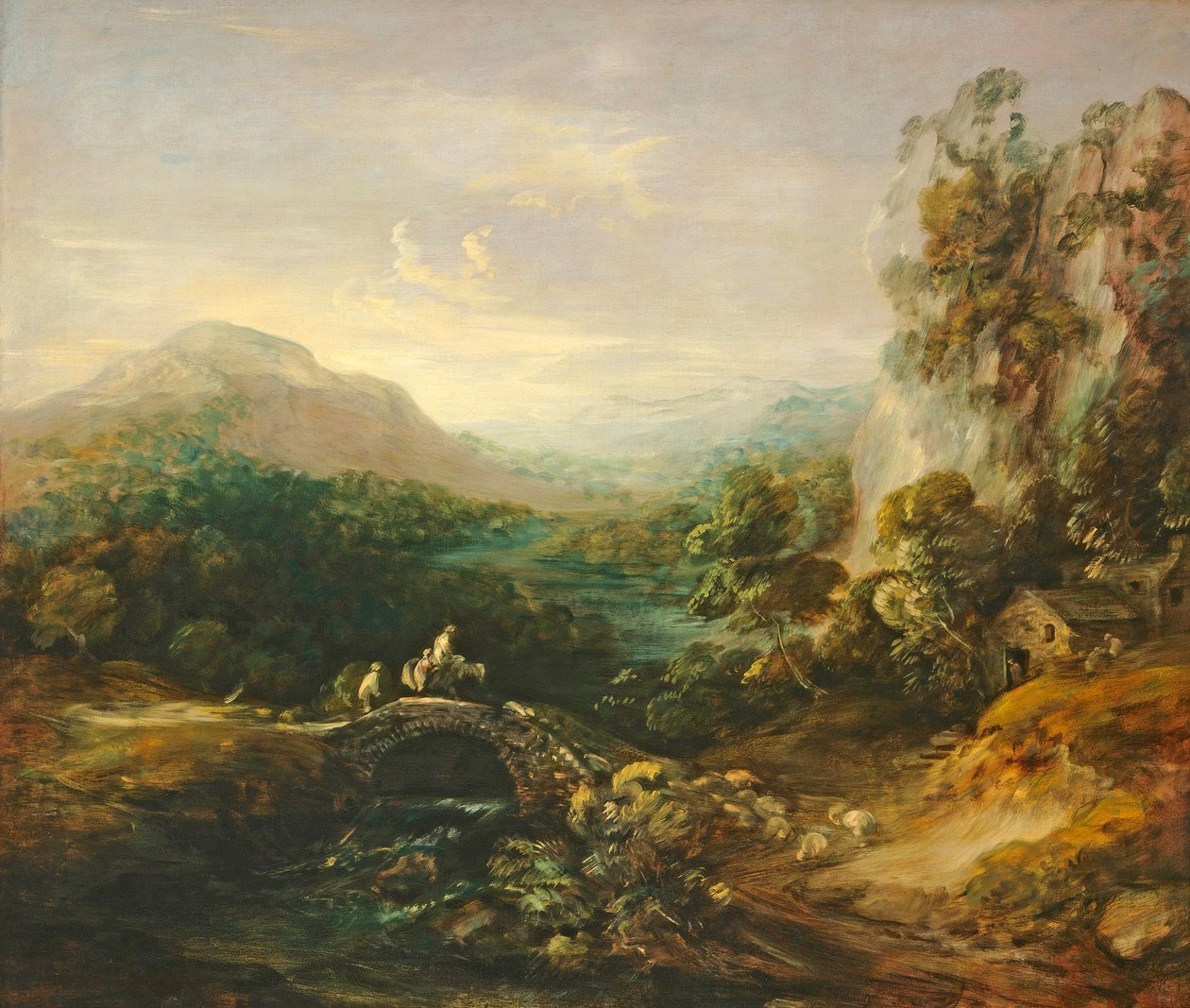 Berglandschap met brug, c.1783-1784 door Thomas Gainsborough