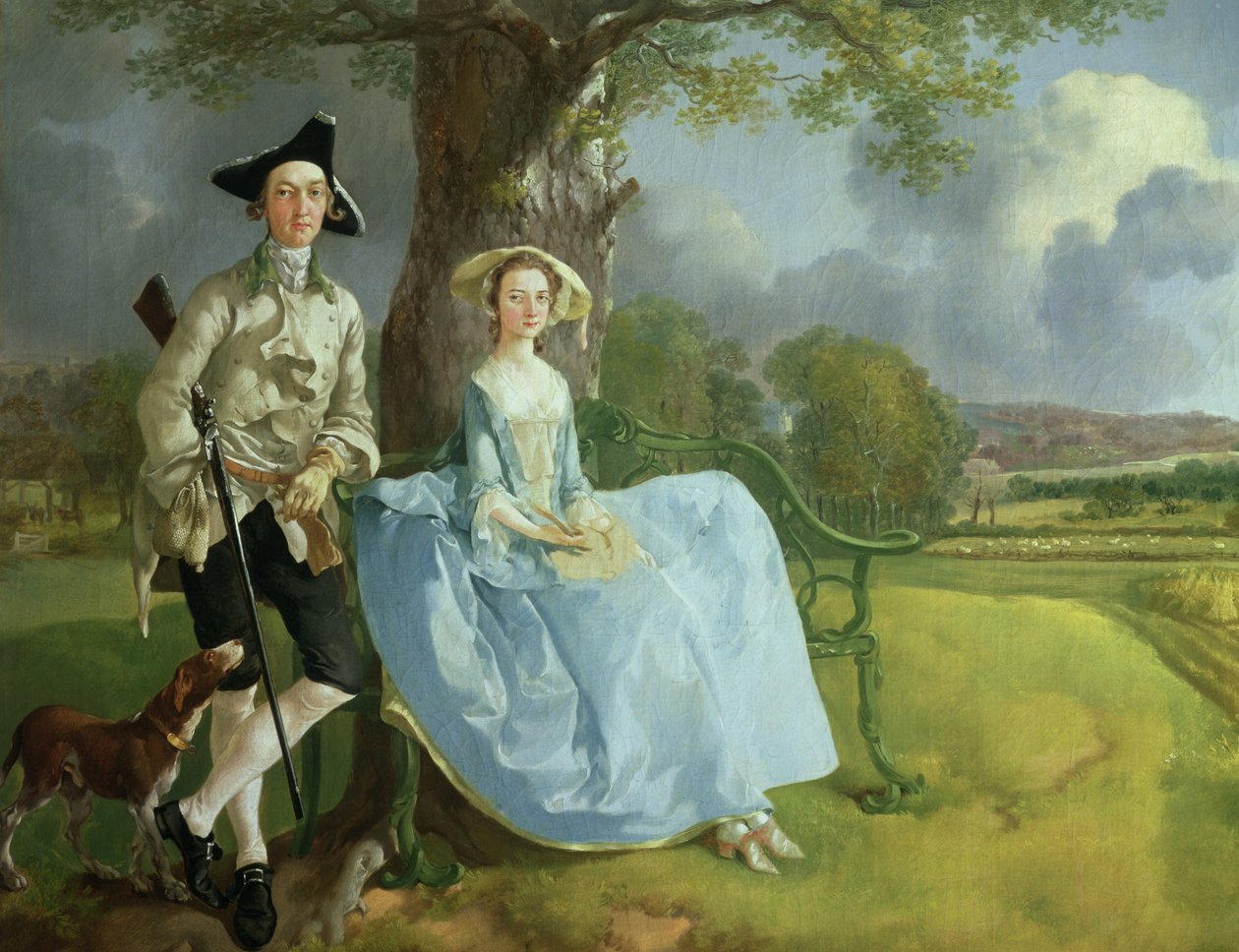 De Heer en Mevrouw Andrews (detail) door Thomas Gainsborough