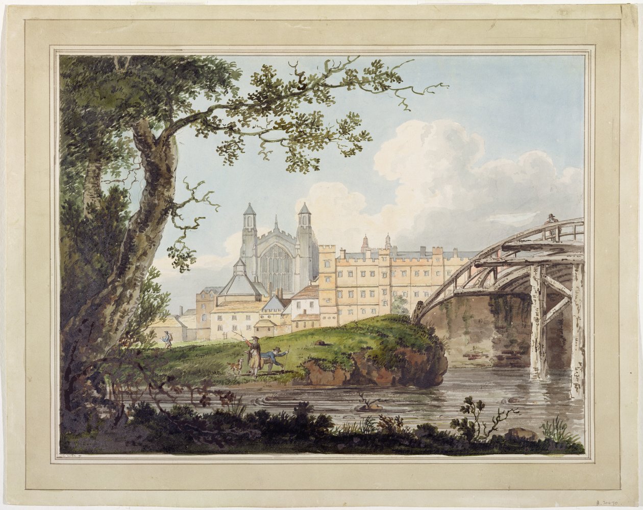 Eton College vanaf Datchet Road, c.1790 door Thomas Girtin
