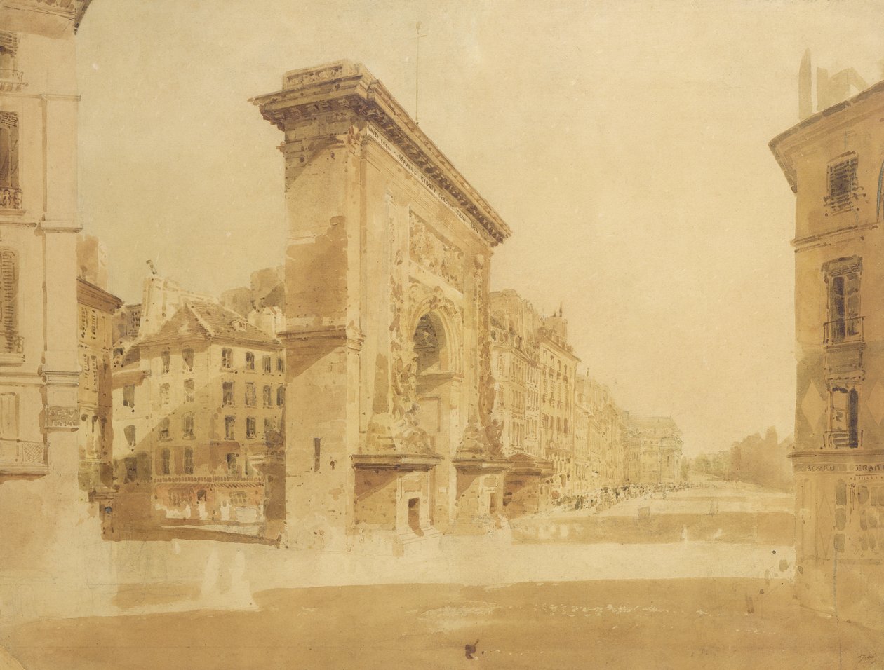 Porte St Denis, Parijs door Thomas Girtin
