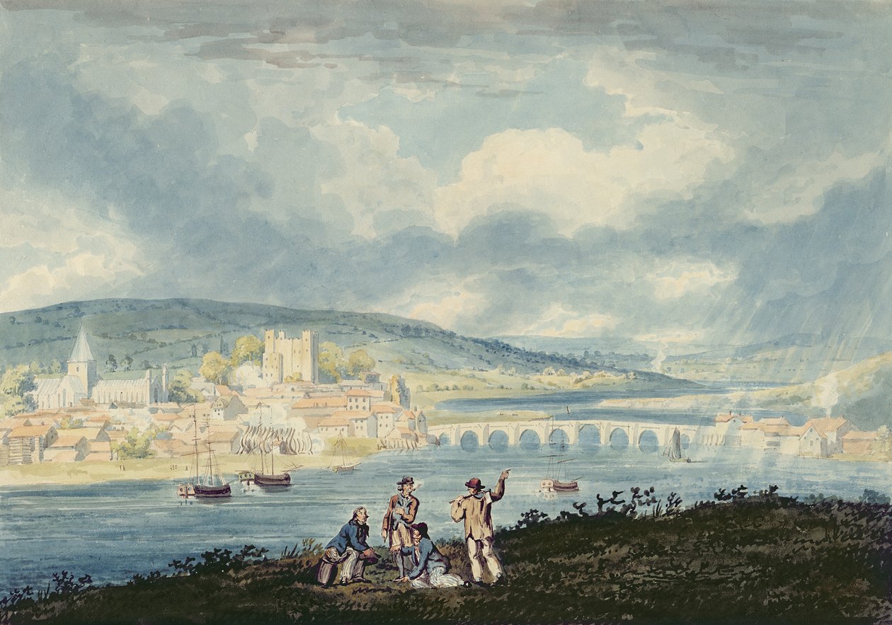 Rochester, vanuit het noorden, c.1790 door Thomas Girtin