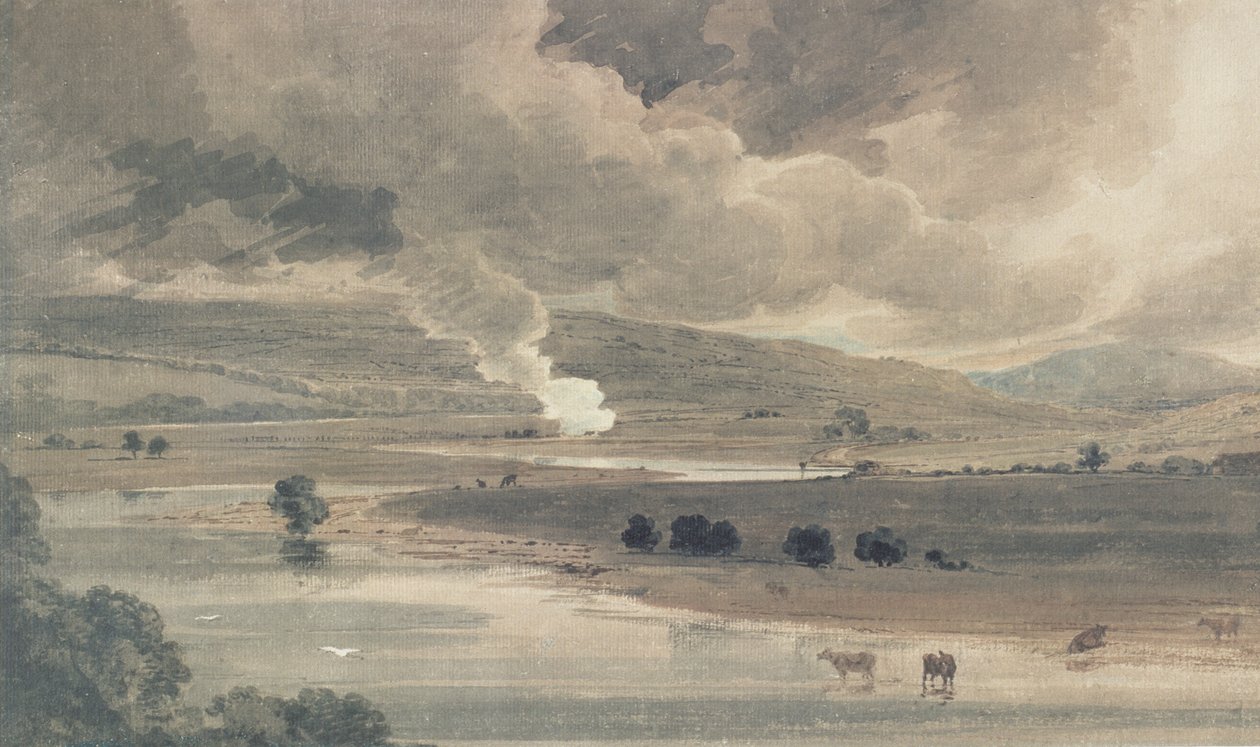 De rivier Wharfe, 1801 door Thomas Girtin