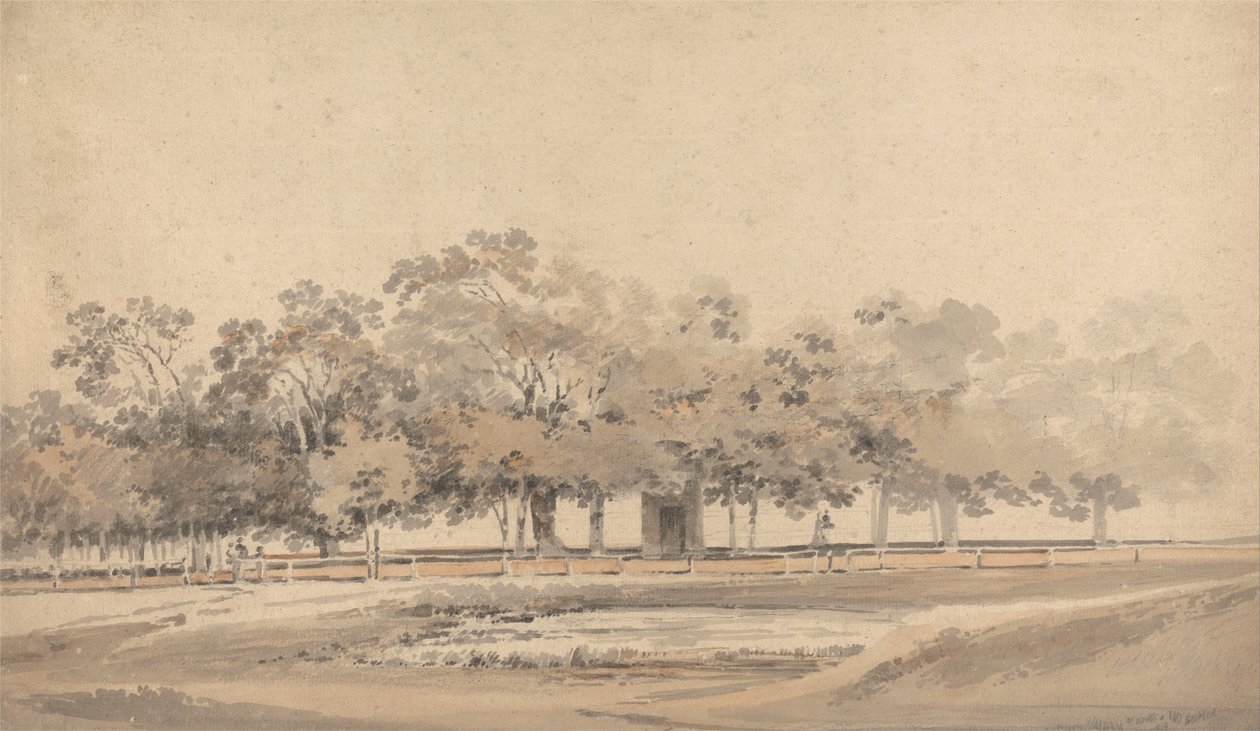 Bomen in Hyde Park, Londen door Thomas Girtin
