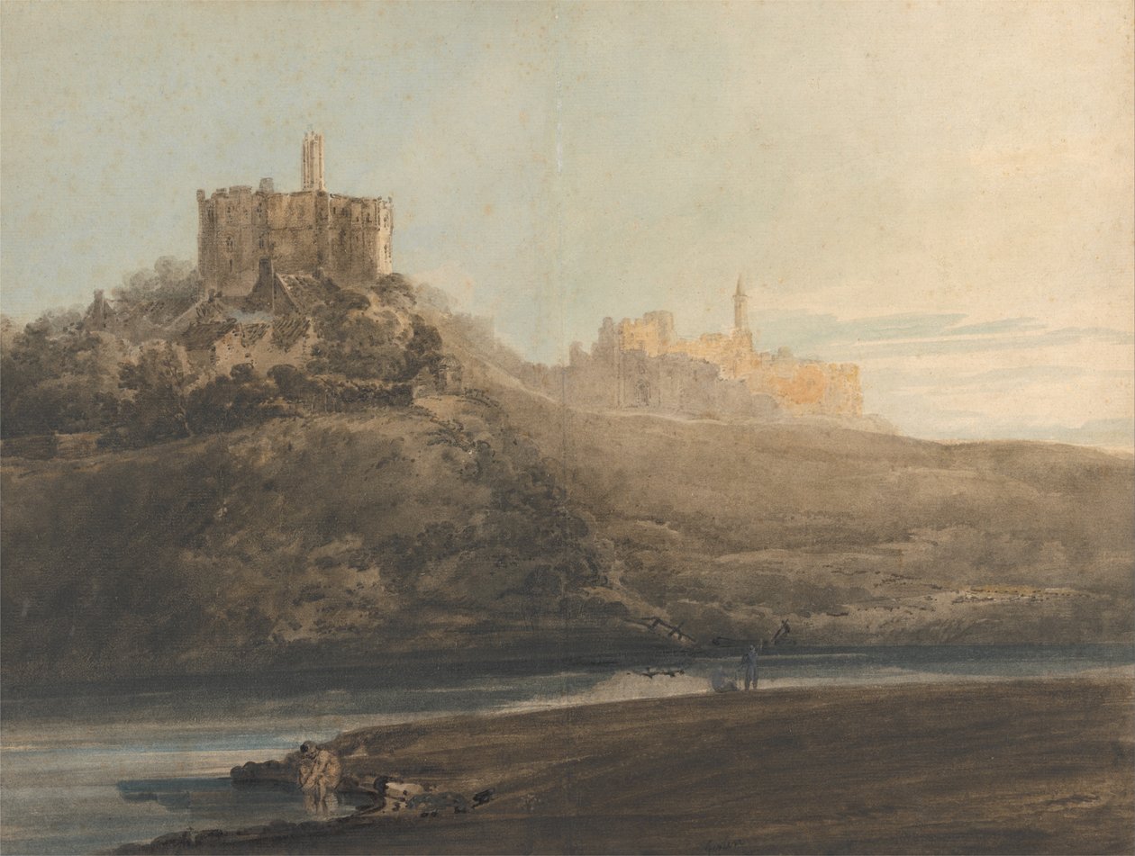 Kasteel Warkworth, Northumberland door Thomas Girtin
