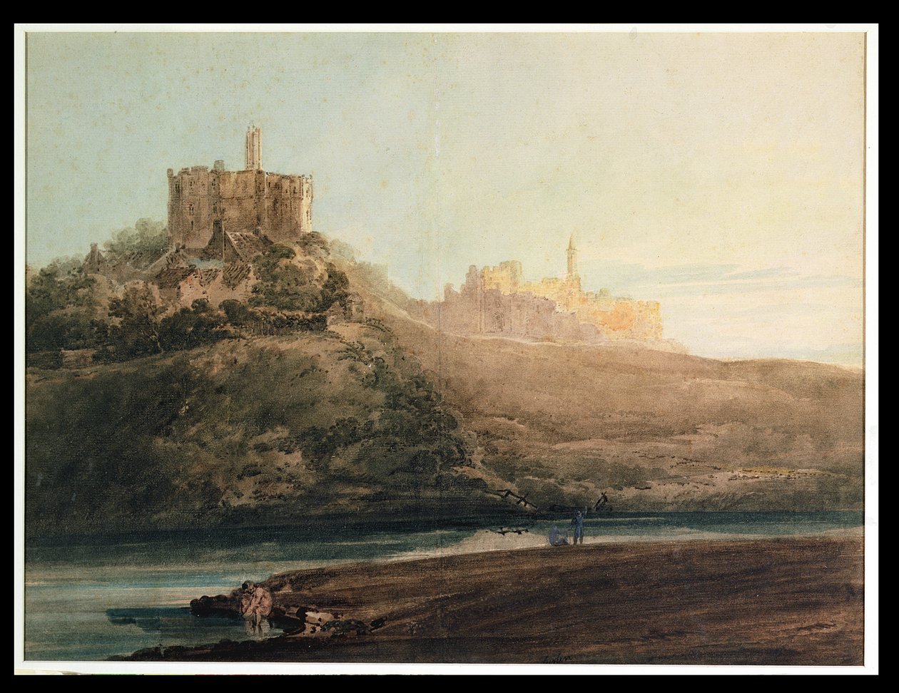 Kasteel van Warkworth, Northumberland, ca. 1798 door Thomas Girtin