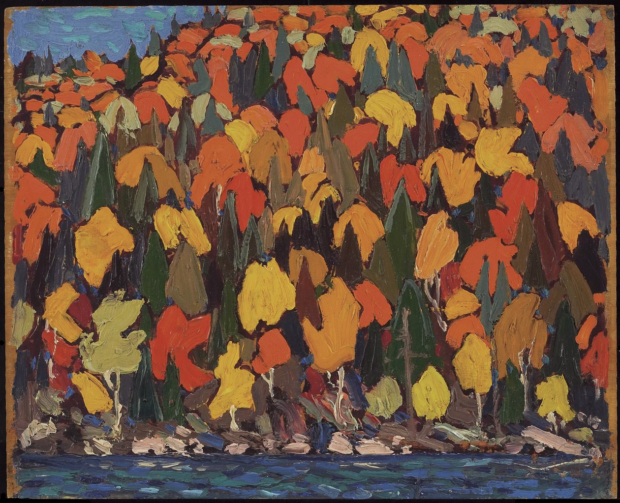 Herfstbladeren, herfst of winter 1915 door Tom Thomson