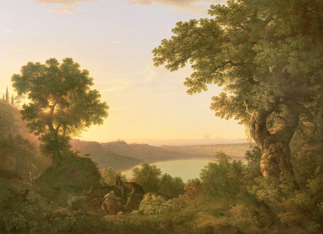 Meer Albano, Italië, 1777 door Thomas Jones