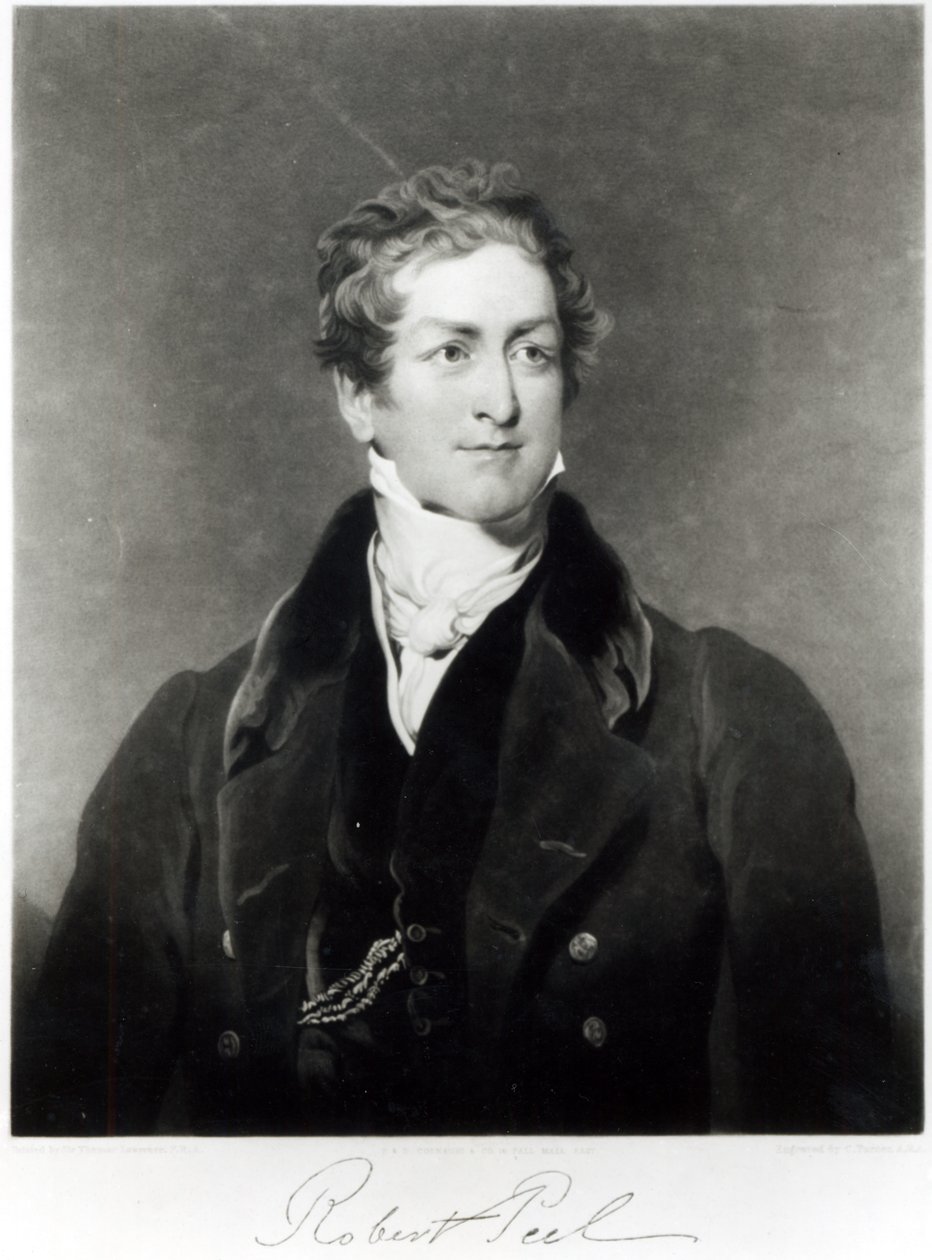 Portret van Sir Robert Peel (1788-1850) gegraveerd door C. Turner door Thomas Lawrence
