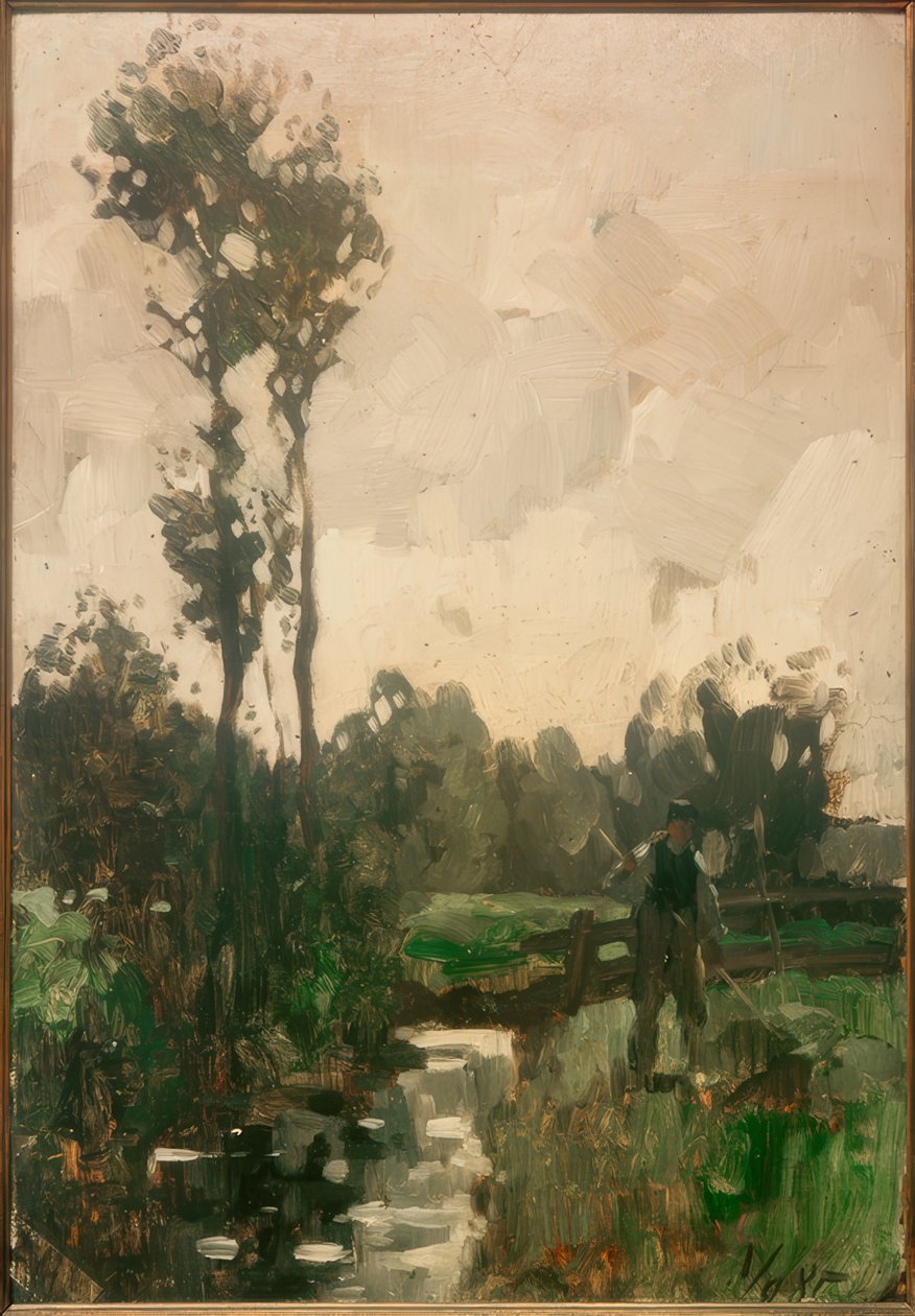 Boer bij de Beek door Thomas Ludwig Herbst